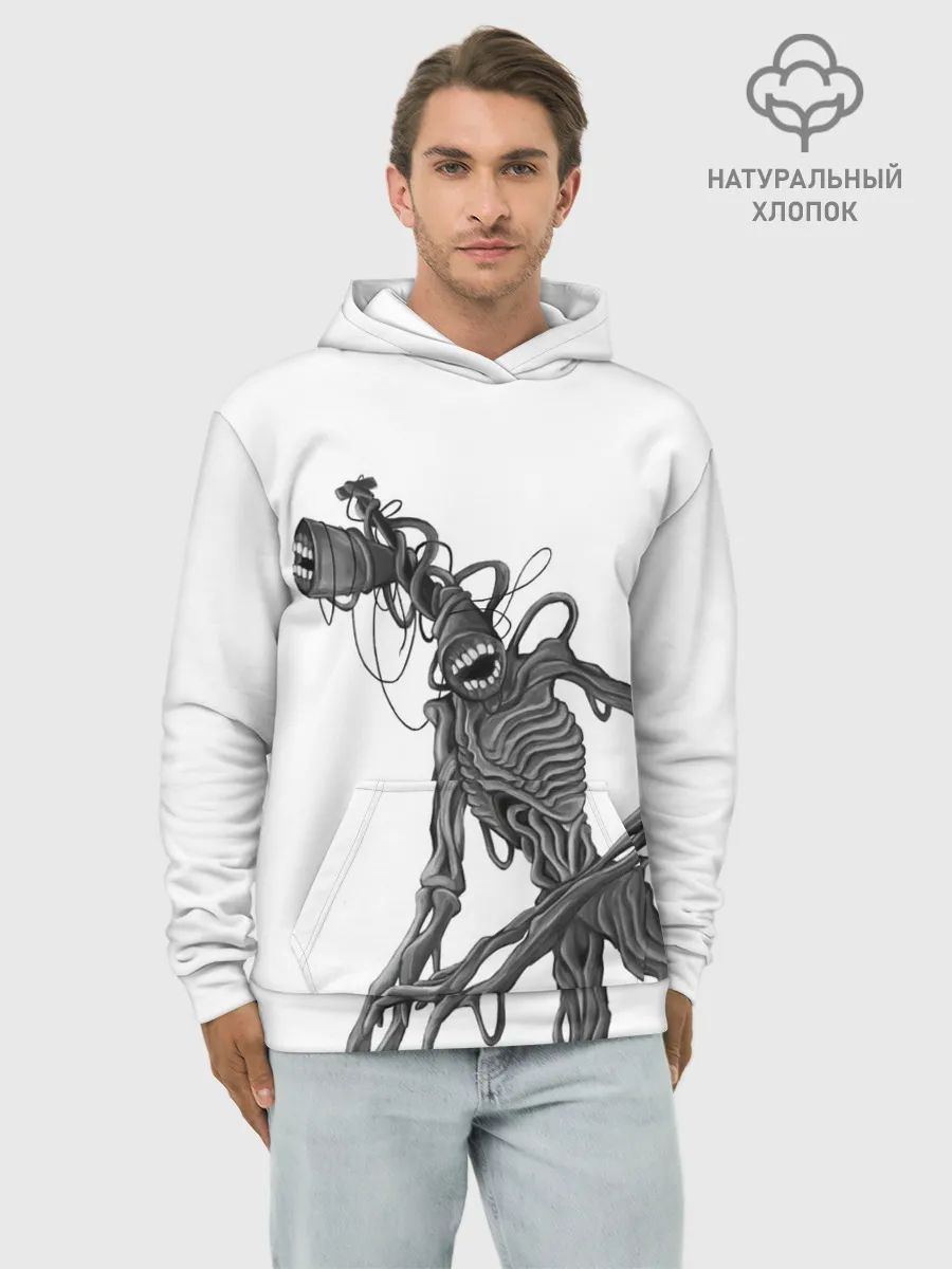 Худи мужской база хлопок / SIREN HEAD РИСУНОК