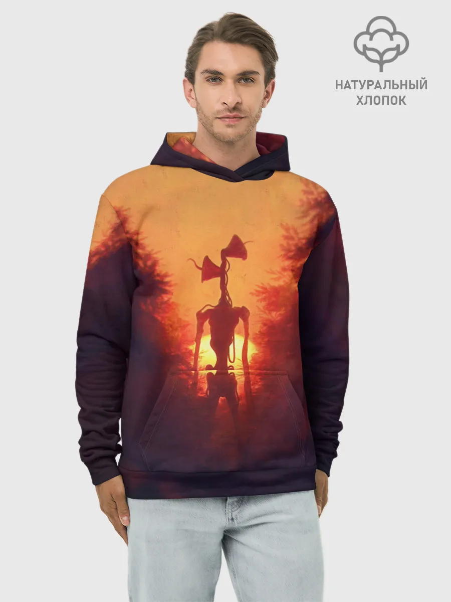 Худи мужской база хлопок / СИРЕНОГОЛОВЫЙ ORANGE