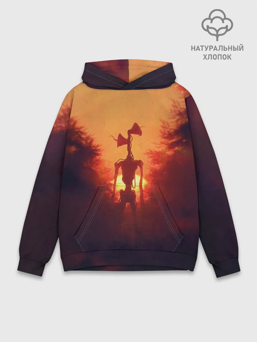 Худи мужской база хлопок / СИРЕНОГОЛОВЫЙ ORANGE