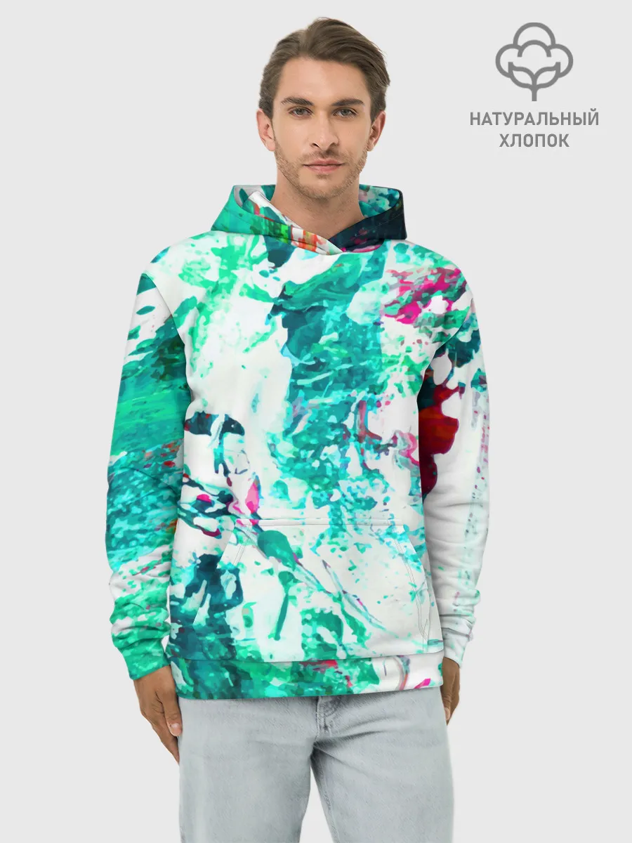 Худи мужской база хлопок / Берюза Морской