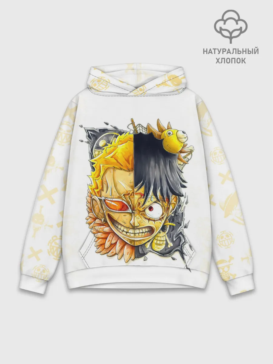 Худи мужской база хлопок / Донкихот vs Луффи | One Piece