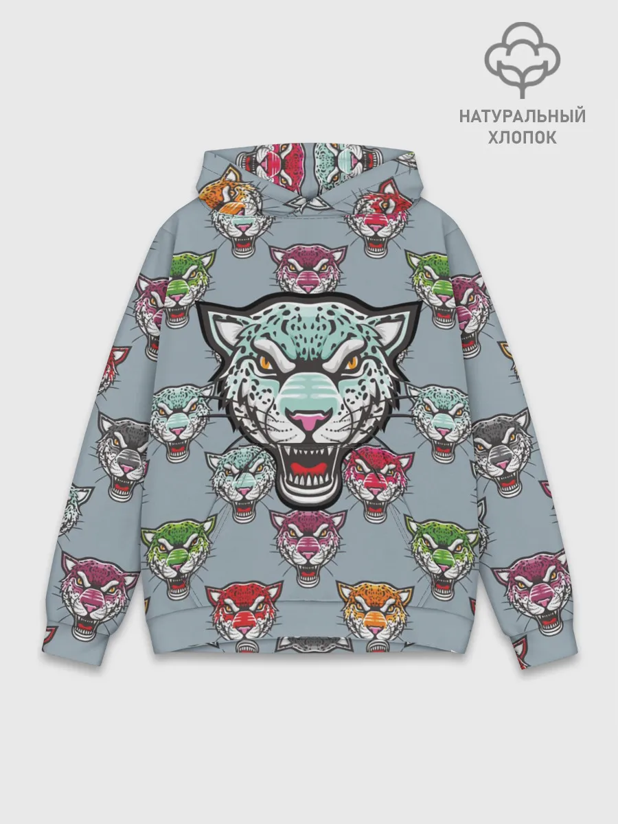 Худи мужской база хлопок / Леопард