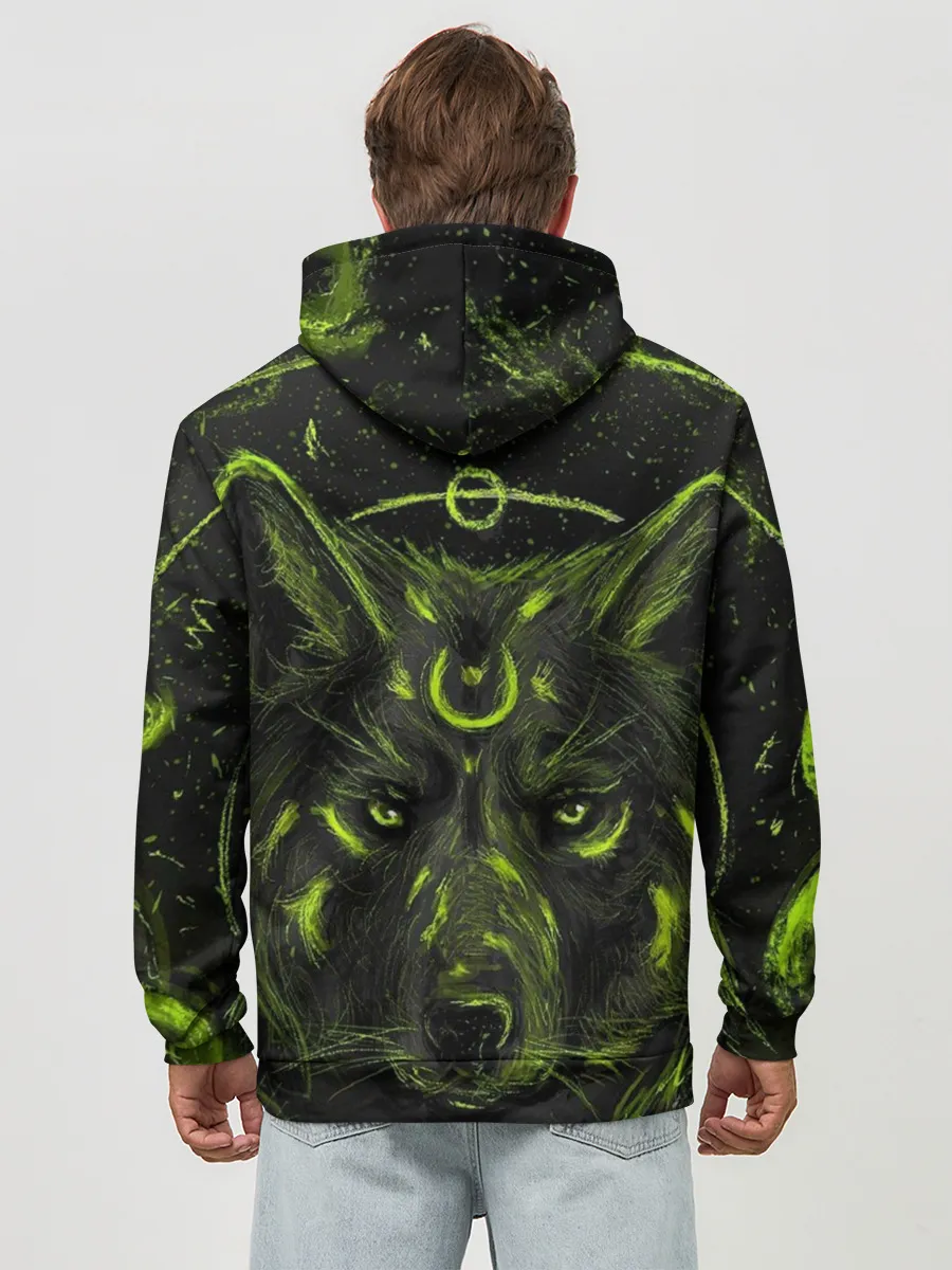 Худи мужской база хлопок / Эзотерический Волк