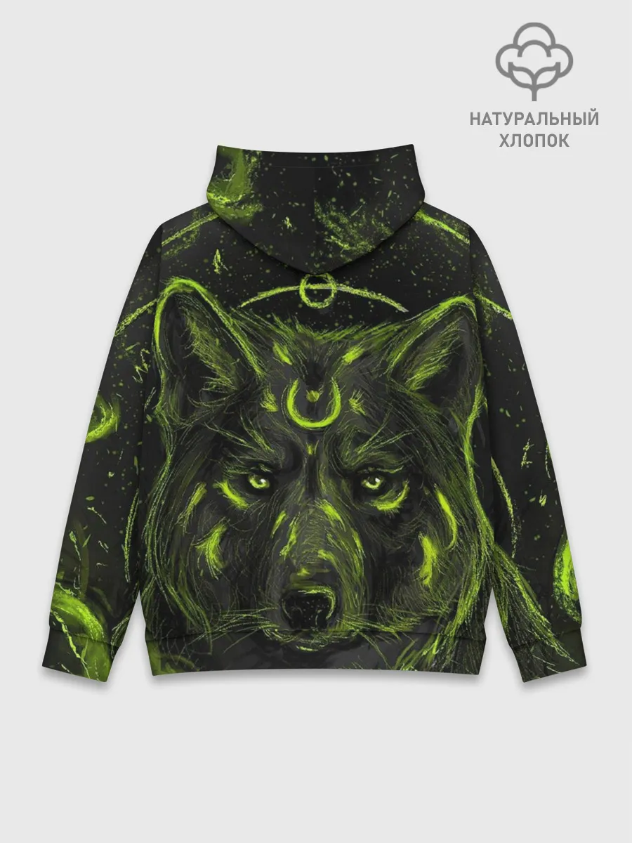 Худи мужской база хлопок / Эзотерический Волк