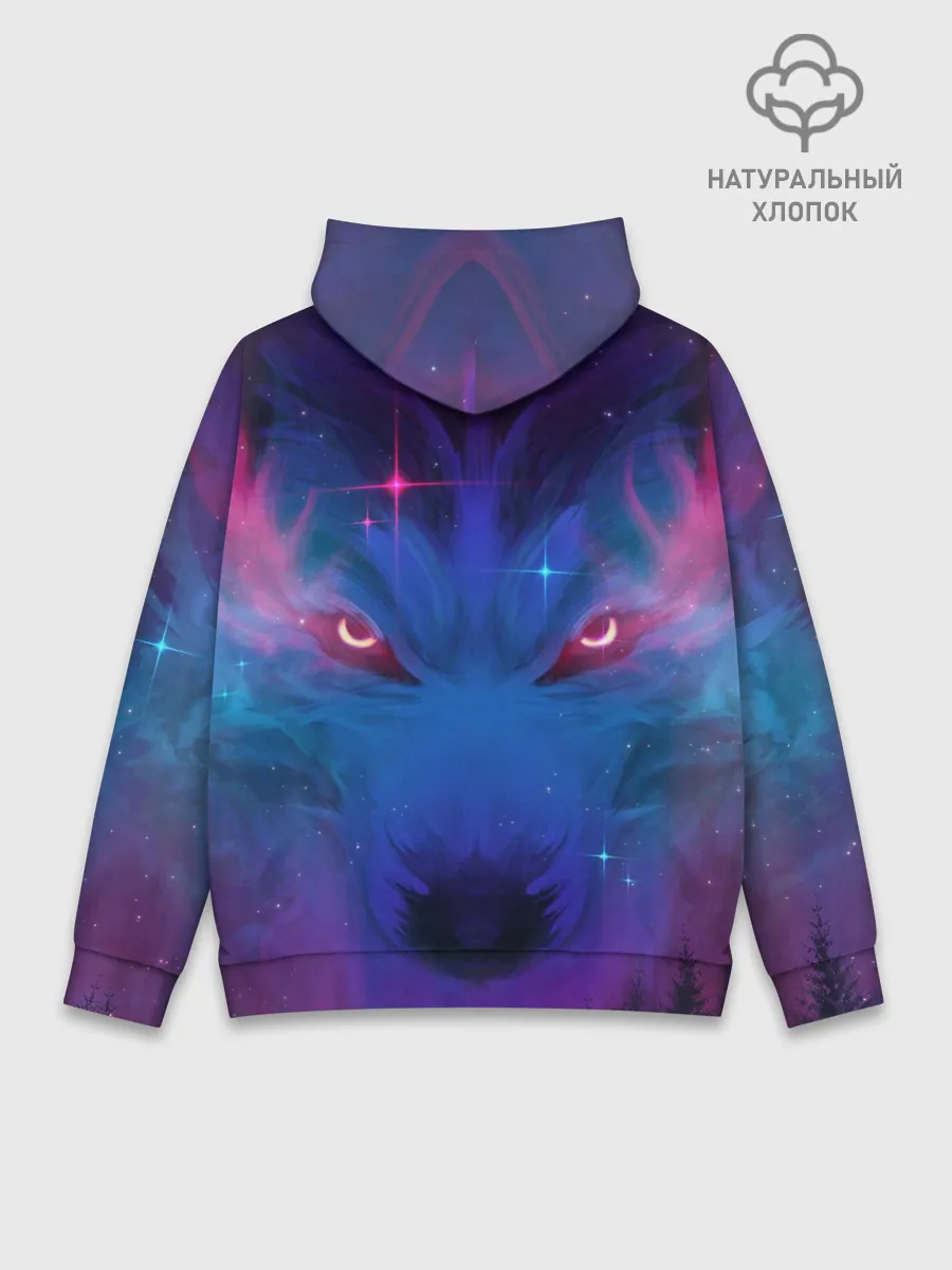 Худи мужской база хлопок / Космо Волк