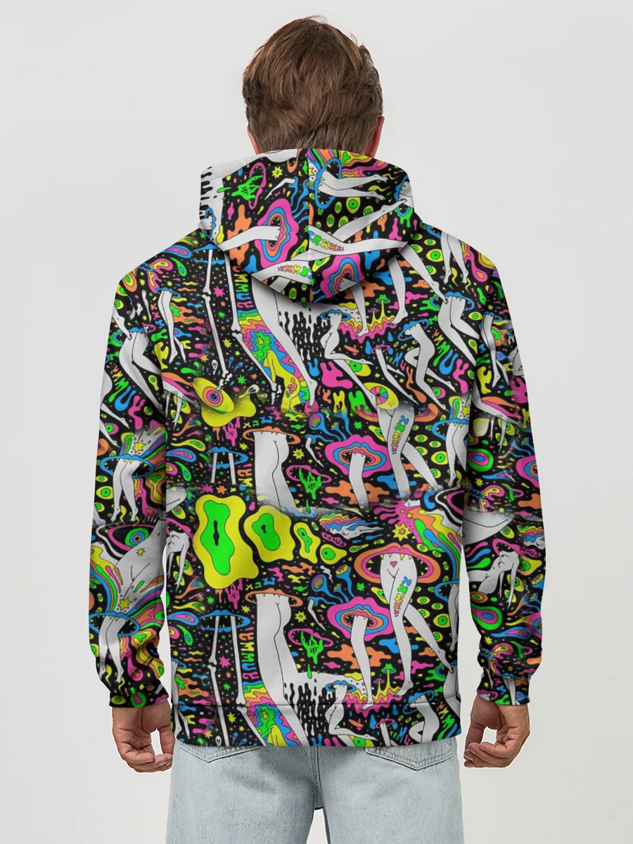 Худи мужской база хлопок / Психоделика / Абстракция