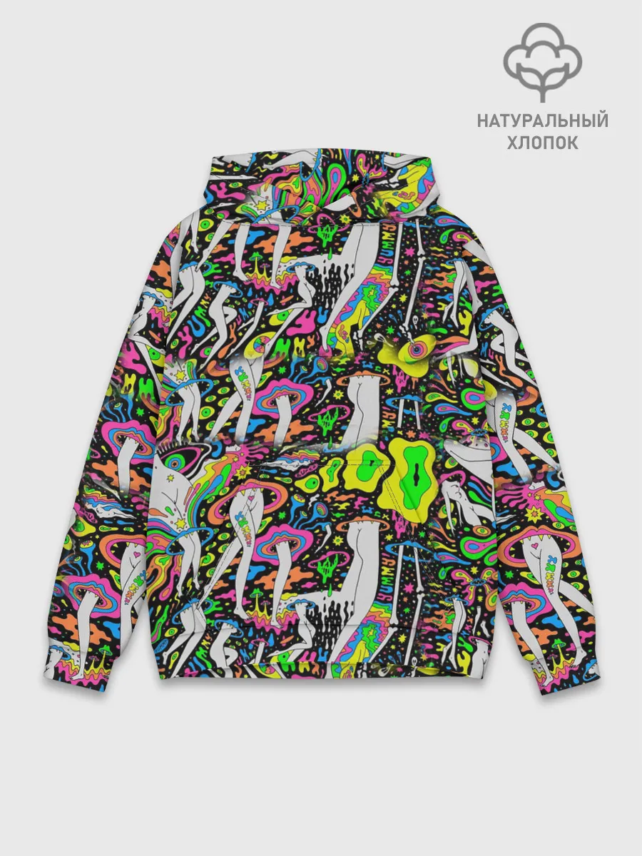 Худи мужской база хлопок / Психоделика / Абстракция