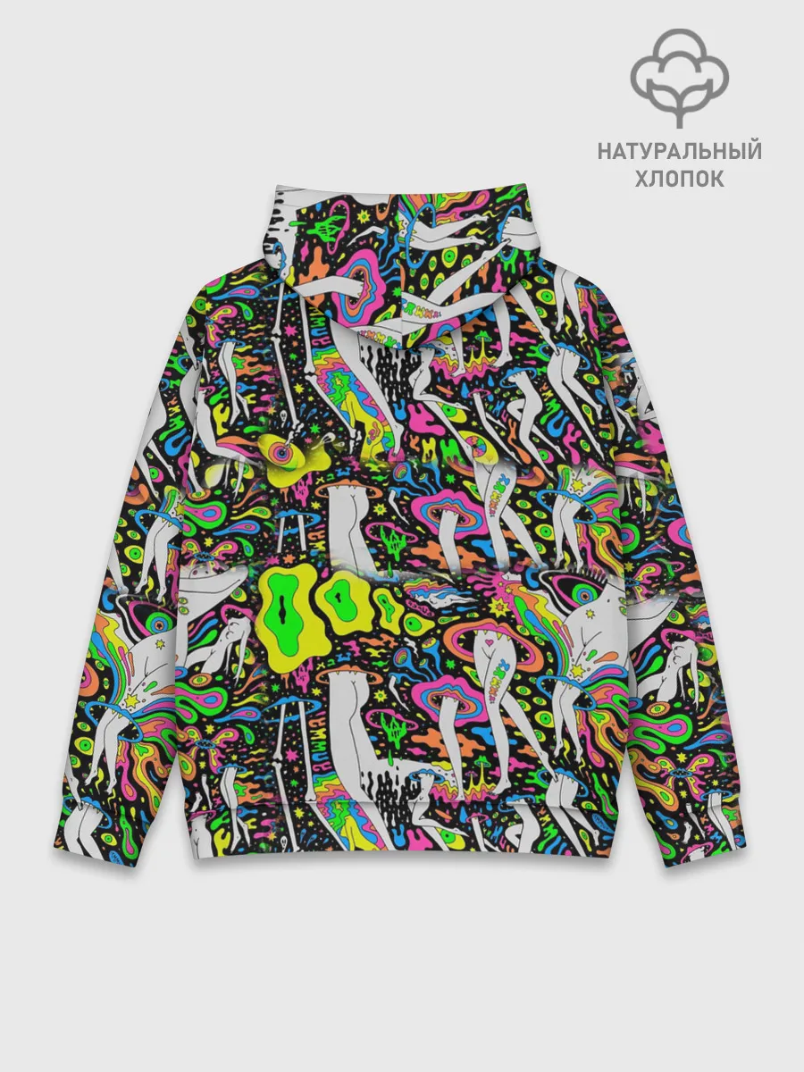 Худи мужской база хлопок / Психоделика / Абстракция