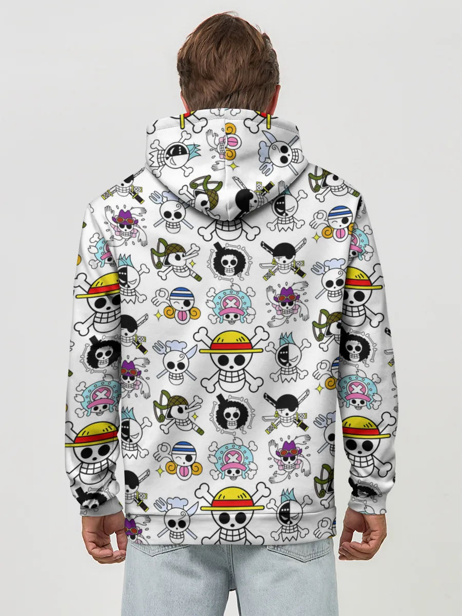 Худи мужской база хлопок / Веселые Роджеры пиратов Соломенной Шляпы