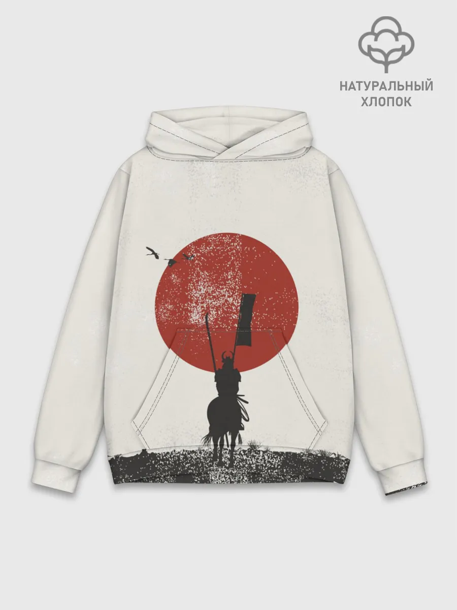 Худи мужской база хлопок / Самурай на коне