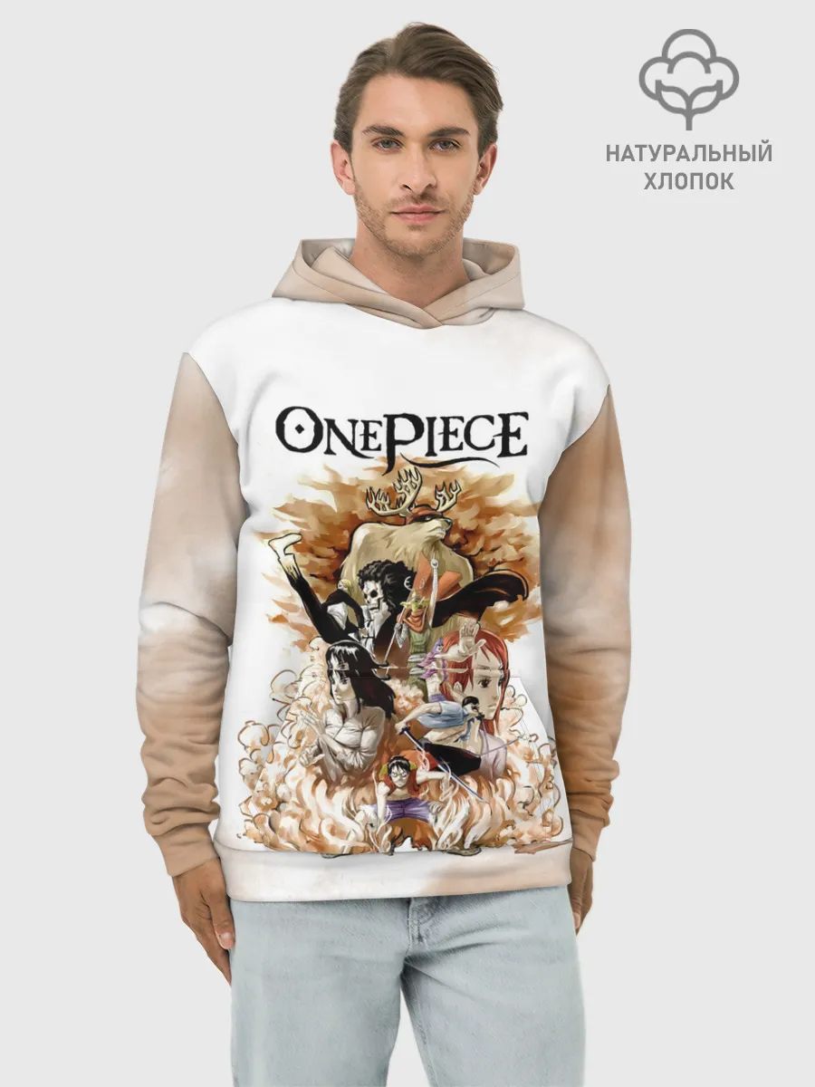 Худи мужской база хлопок / One Piece. Пираты Соломенной Шляпы