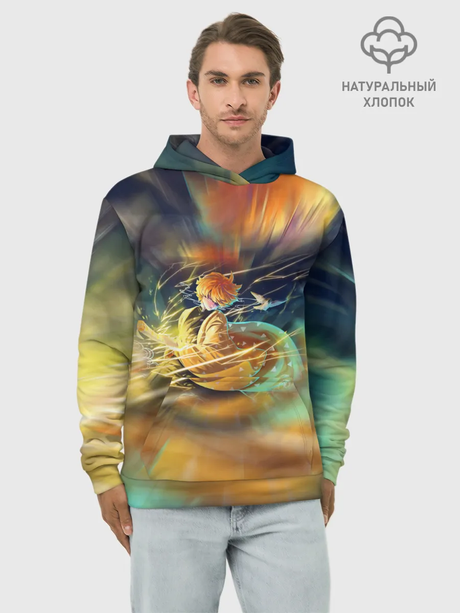 Худи мужской база хлопок / ZENITSU | ЗЕНИТСУ | DEMON SLAYER