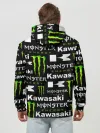 Худи мужской база хлопок / KAWASAKI X MONSTER ENERGY