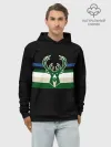 Худи мужской база хлопок / Milwaukee Bucks форма. Statement Edition