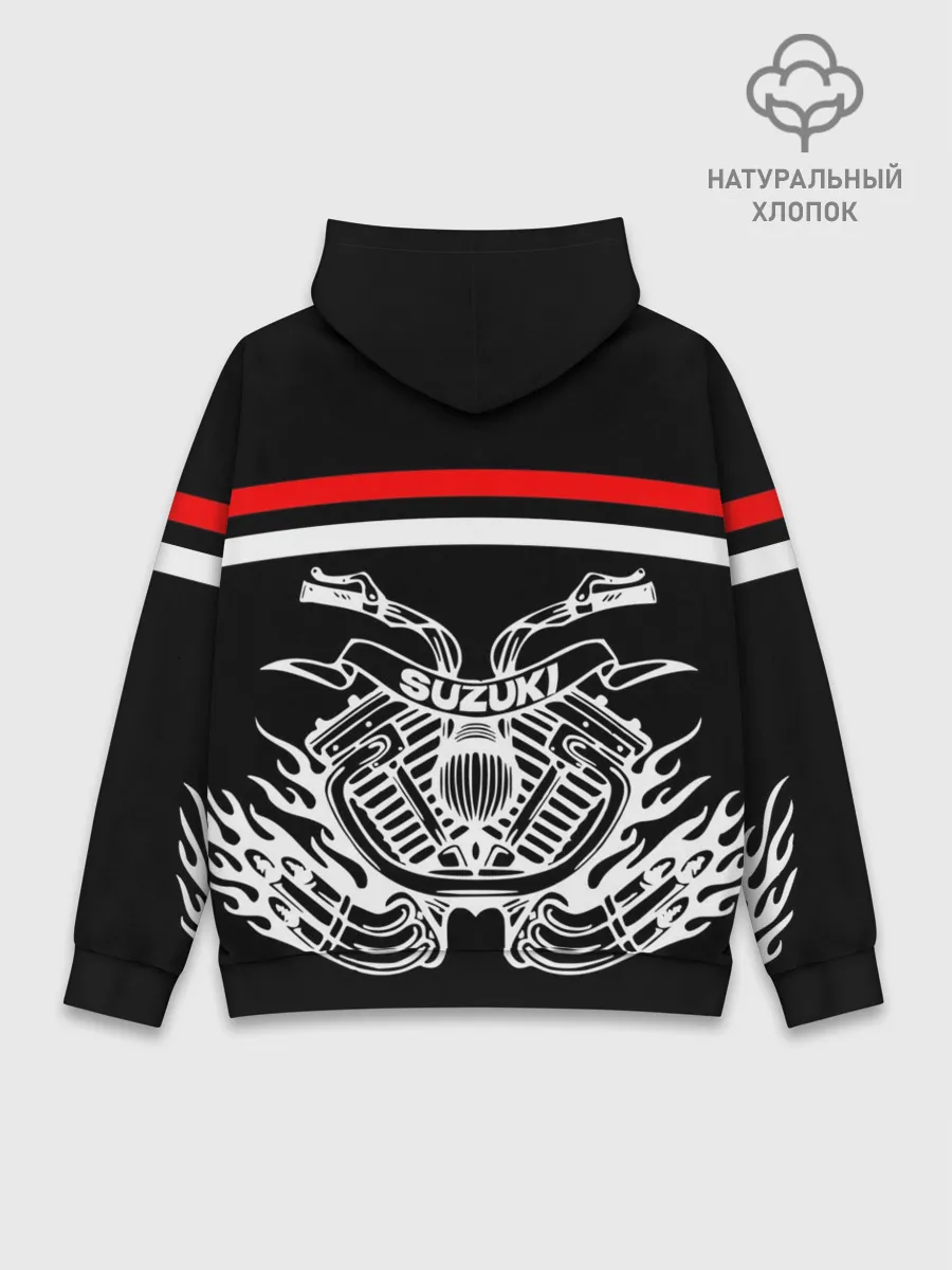 Худи мужской база хлопок / SUZUKI / СУЗУКИ / BIKER