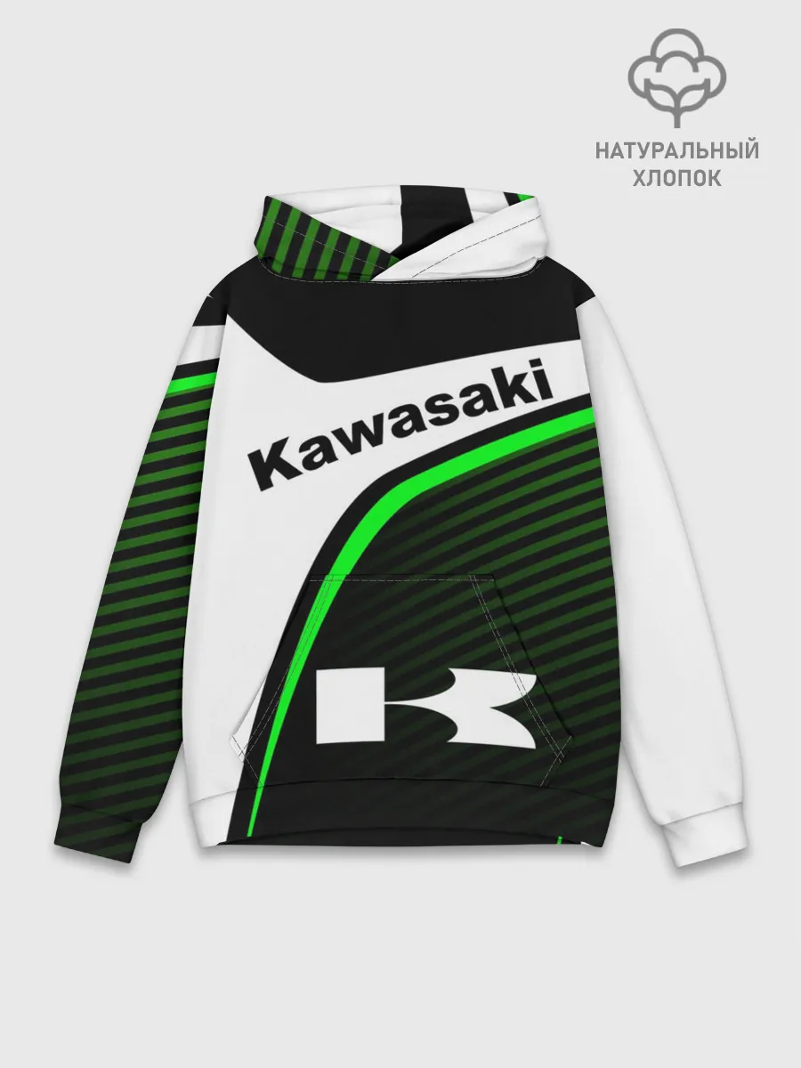Худи мужской база хлопок / KAWASAKI / КАВАСАКИ / SPORT