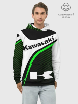 Худи мужской база хлопок / KAWASAKI / КАВАСАКИ / SPORT