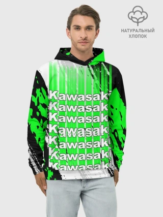 Худи мужской база хлопок / KAWASAKI / КАВАСАКИ / SPORT