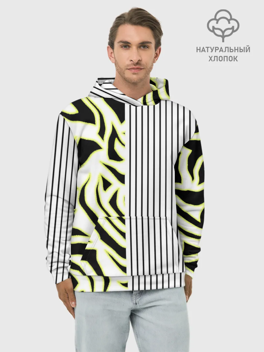 Худи мужской база хлопок / Зебра