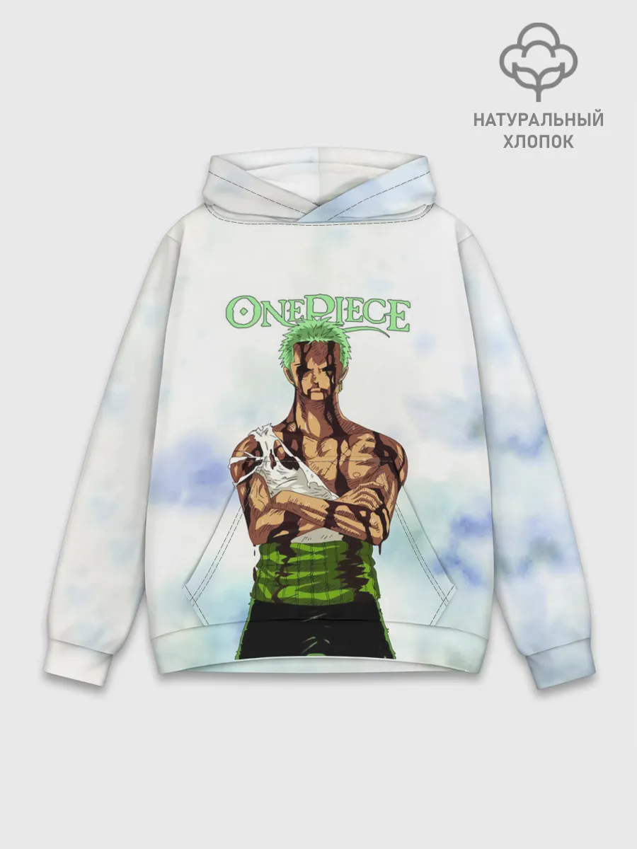 Худи мужской база хлопок / Зоро после боя One Piece
