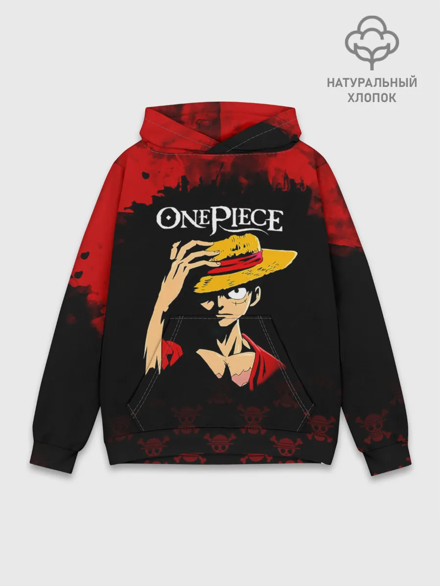 Худи мужской база хлопок / Луффи One Piece. Большой куш