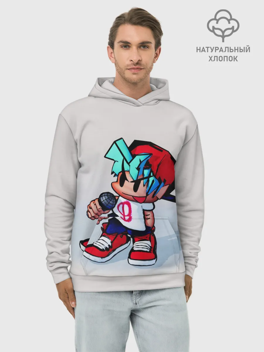 Худи мужской база хлопок / Бойфренд с микрофоном
