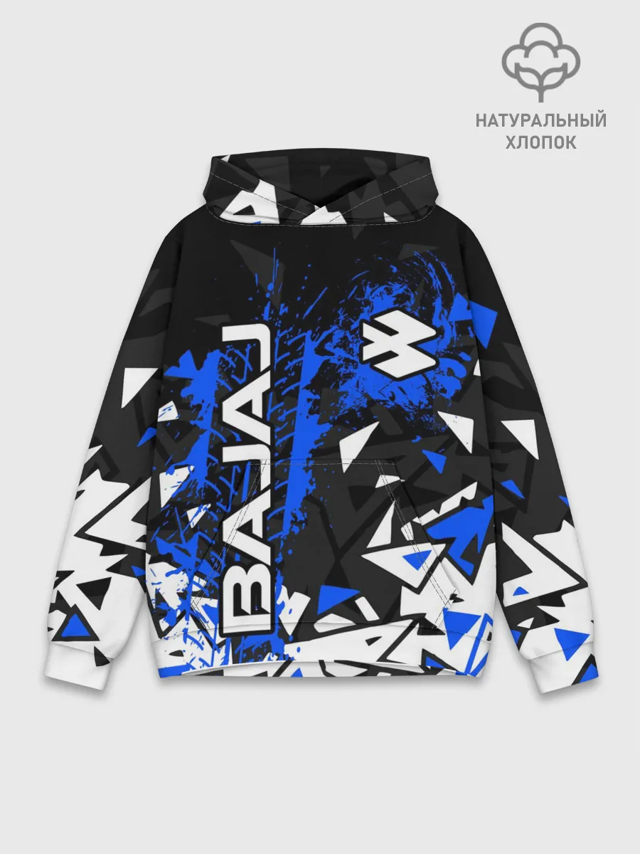 Худи мужской база хлопок / BAJAJ / БАДЖАДЖ / MOTOSPORT