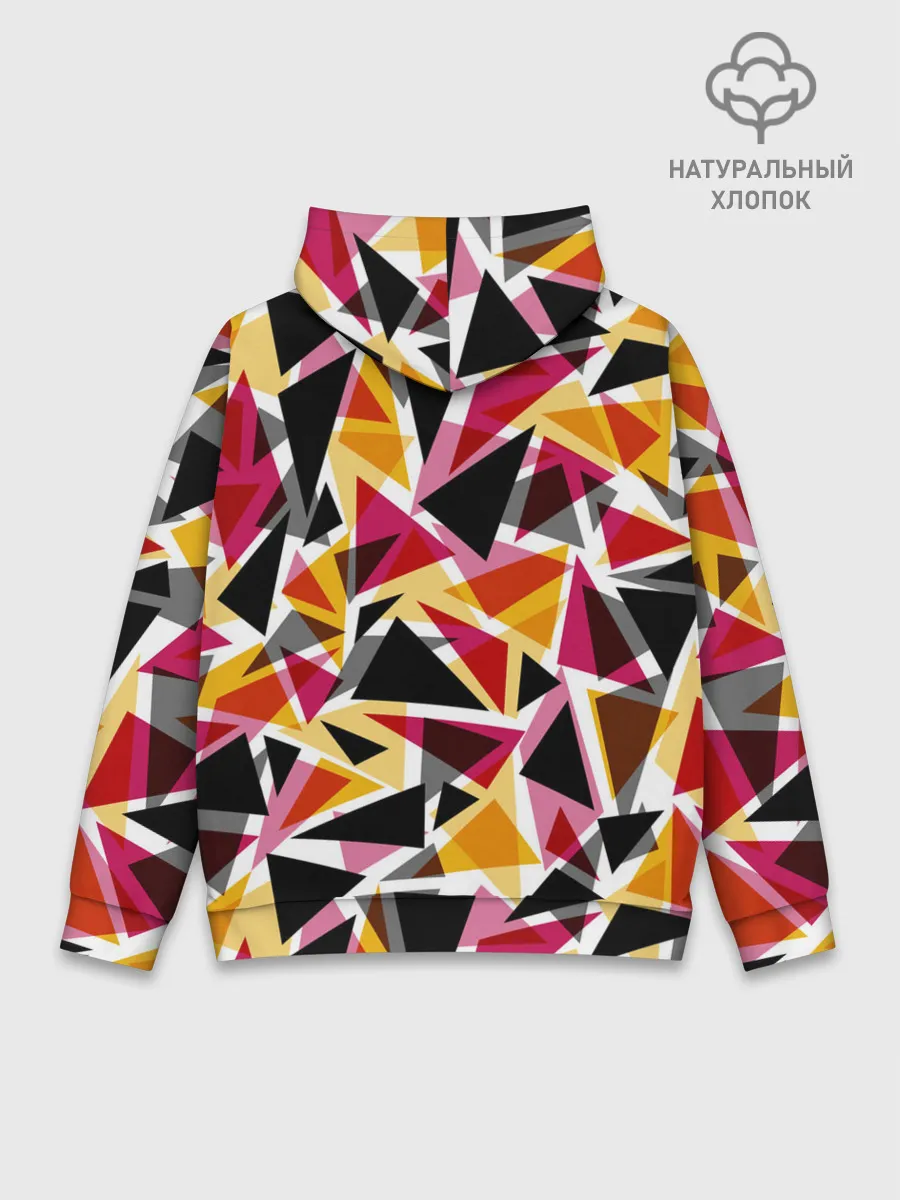 Худи мужской база хлопок / Разноцветные треугольники
