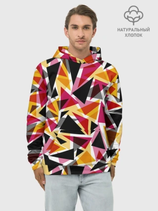 Худи мужской база хлопок / Разноцветные треугольники