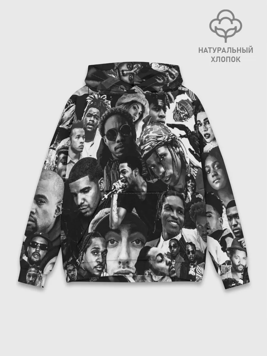 Худи мужской база хлопок / Music Rap allpic