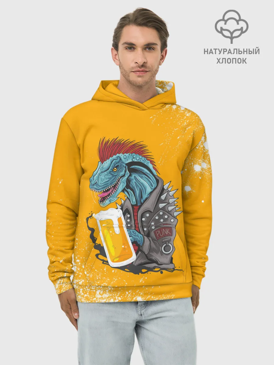 Худи мужской база хлопок / Пивозавр - Взрыв