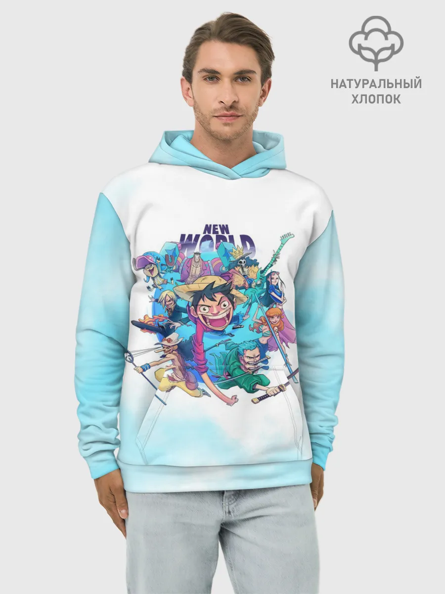 Худи мужской база хлопок / Новый Мир | One Piece. Большой куш