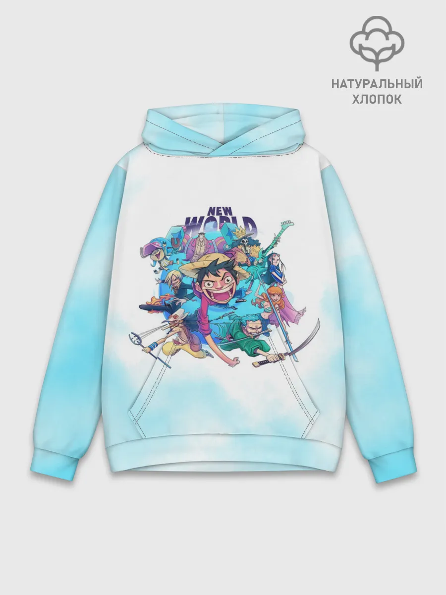 Худи мужской база хлопок / Новый Мир | One Piece. Большой куш