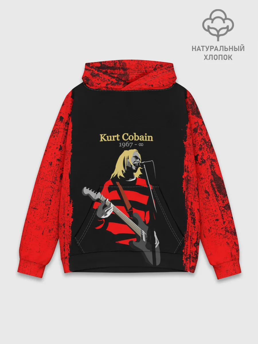 Худи мужской база хлопок / КУРТ КОБЕЙН | НИРВАНА | ЛОГО