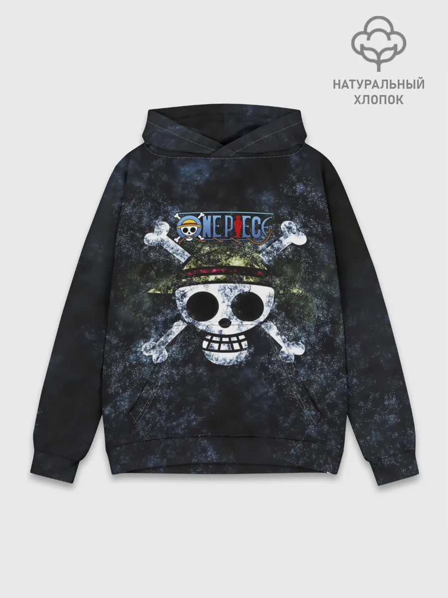 Худи мужской база хлопок / Веселый Роджер One Piece. Большой куш
