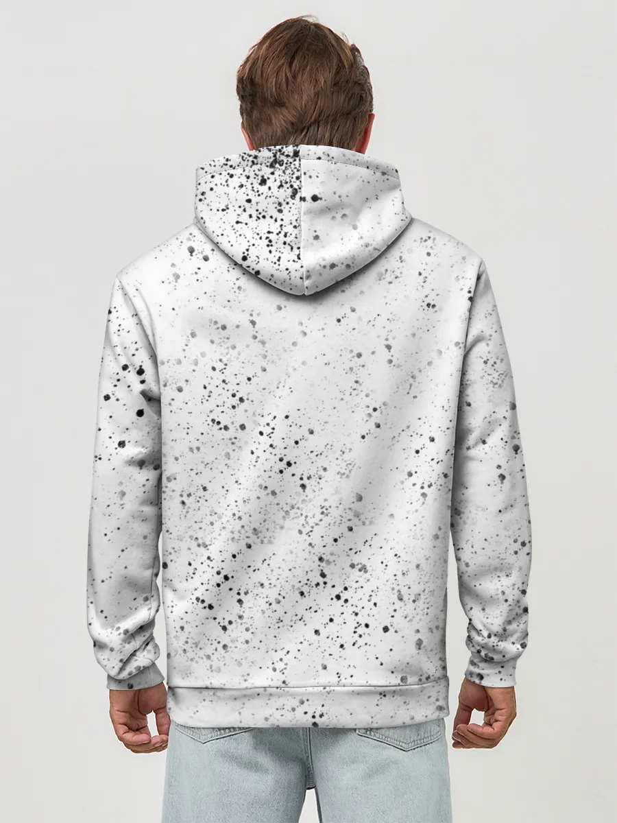 Худи мужской база хлопок / Панда Любовь Сердце Брызги