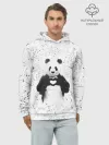 Худи мужской база хлопок / Панда Любовь Сердце Брызги