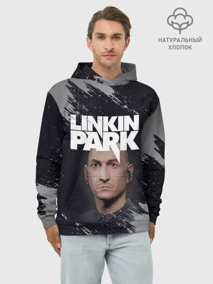 Худи мужской база хлопок / ЧЕСТЕР | ЛИНКИН ПАРК