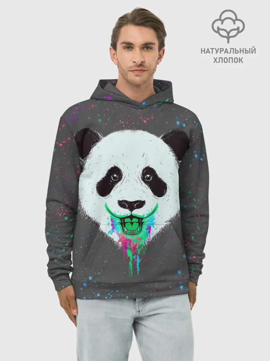 Худи мужской база хлопок / Панда Краски Брызги