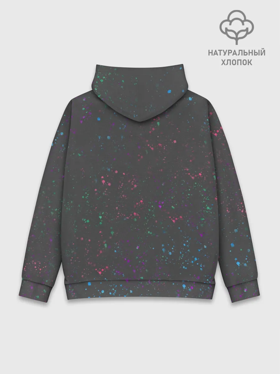 Худи мужской база хлопок / Панда Краски Брызги