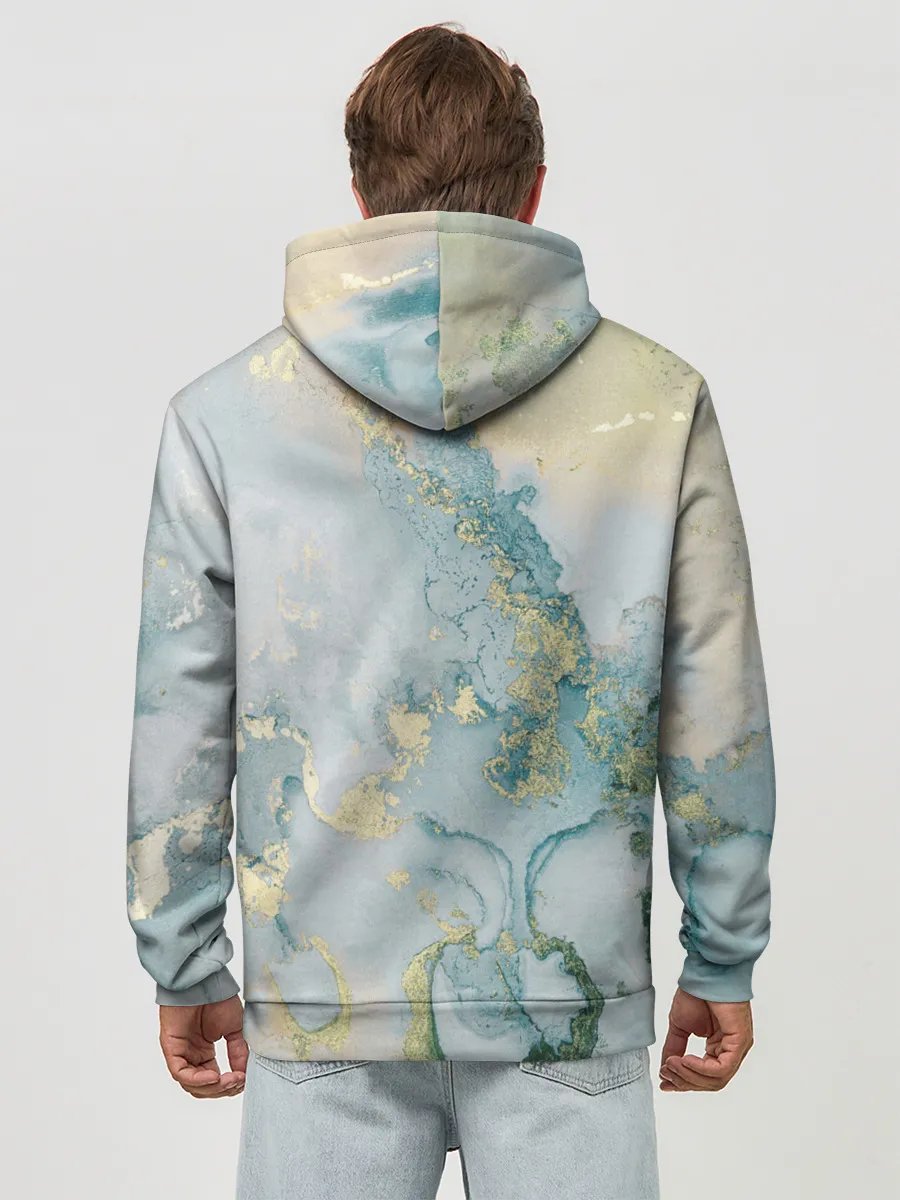 Худи мужской база хлопок / Абстрактный мрамор