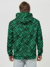 Худи мужской база хлопок / Абстрактный зелено-черный узор