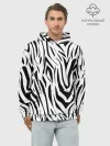 Худи мужской база хлопок / Черно-белая зебра
