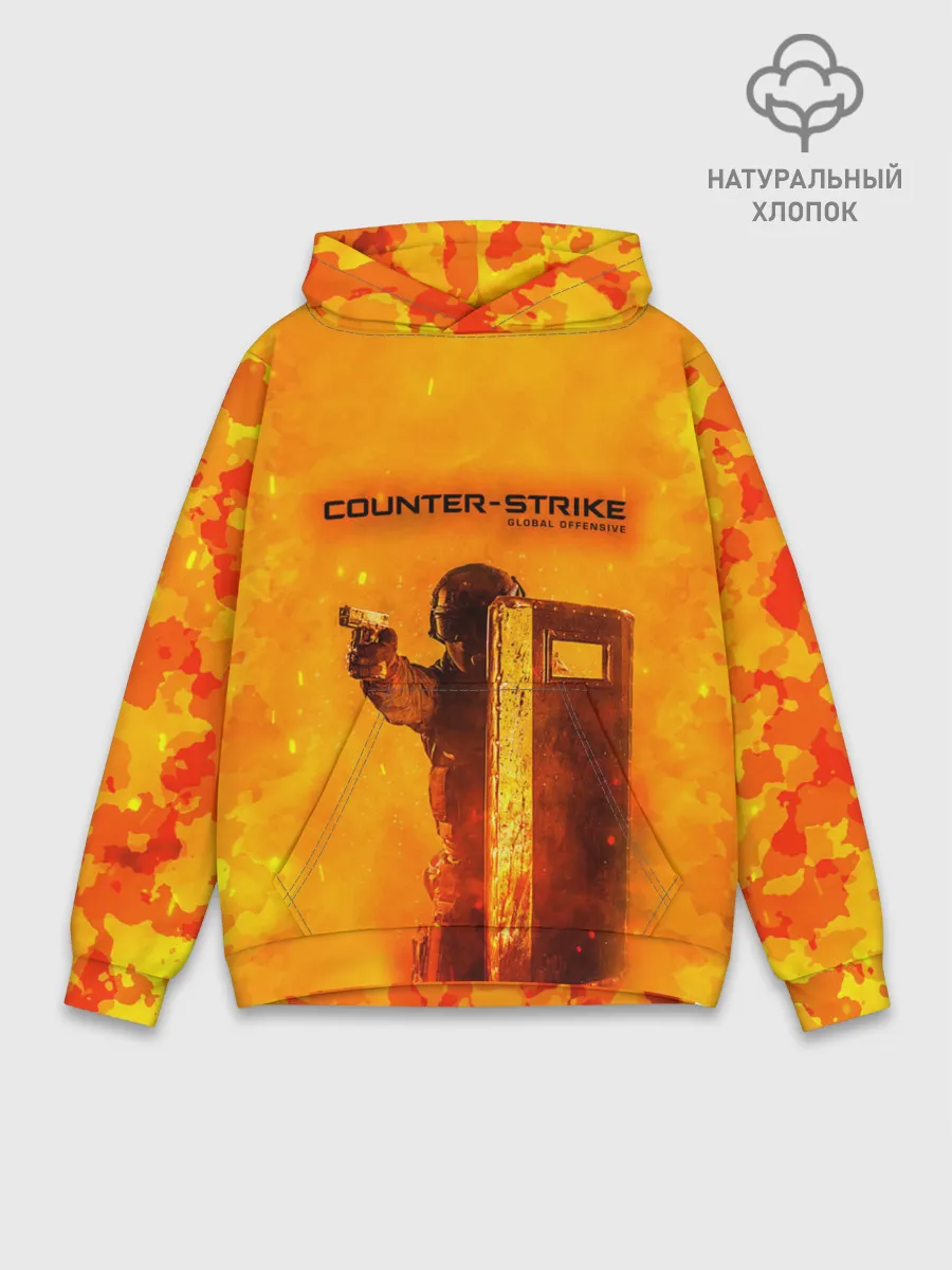 Худи мужской база хлопок / CS GO FIRE | КС ГО