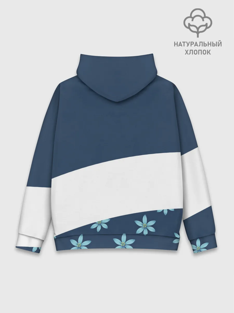 Худи мужской база хлопок / Стильная с цветами