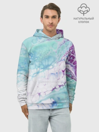 Худи мужской база хлопок / Цветная морская пена