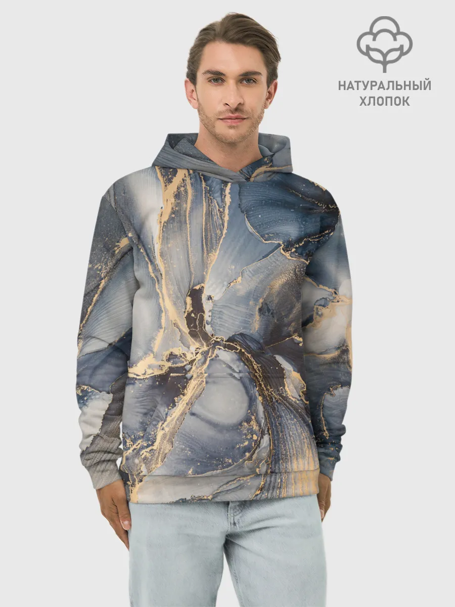 Худи мужской база хлопок / Fluid art ink mix