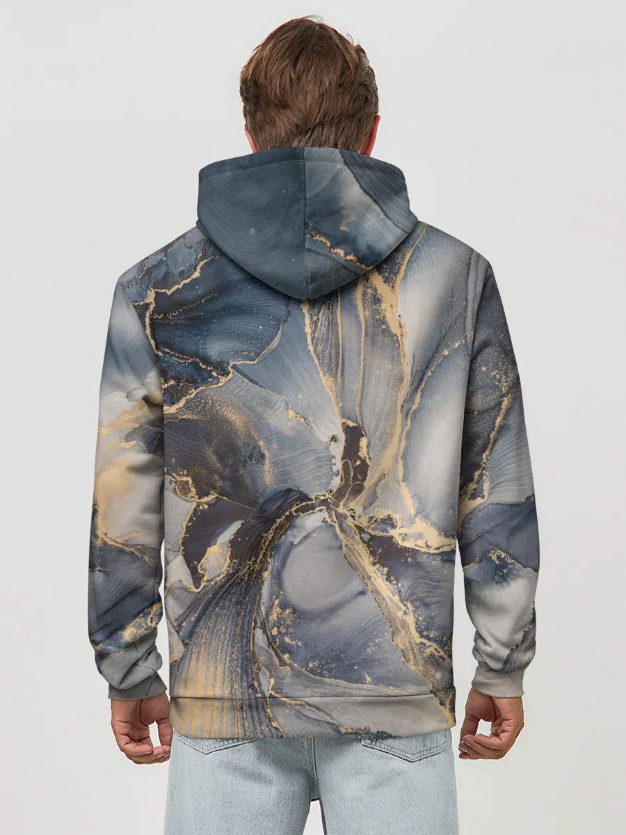 Худи мужской база хлопок / Fluid art ink mix