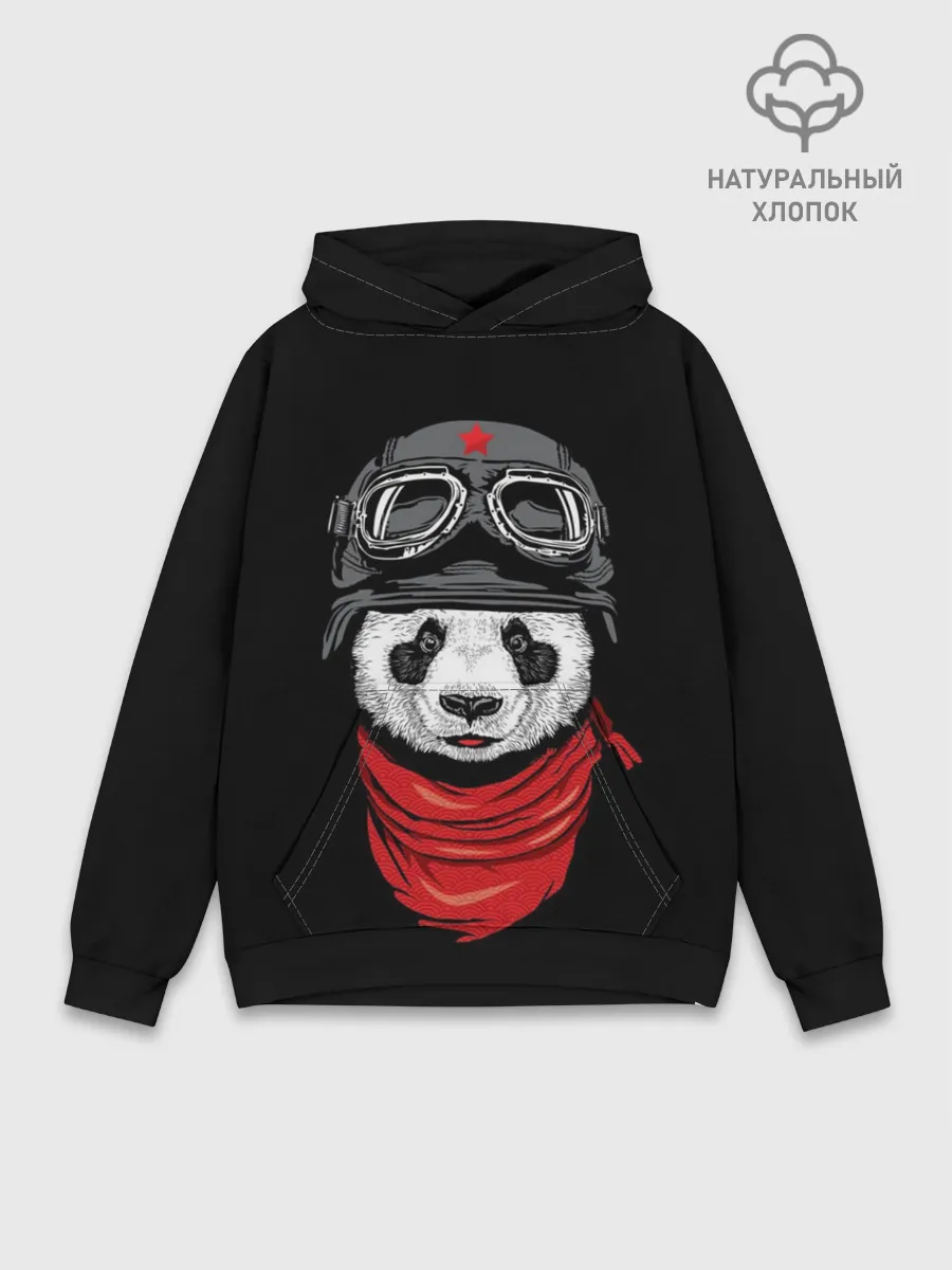 Худи мужской база хлопок / Панда Танкист