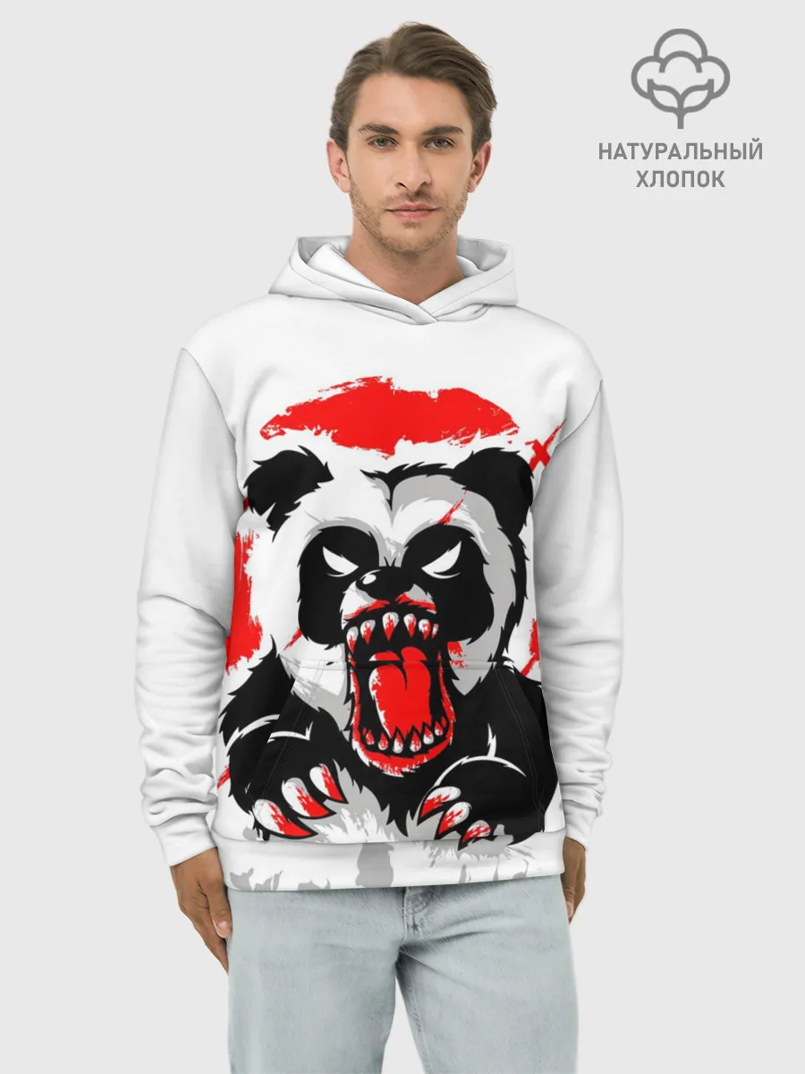 Худи мужской база хлопок / Злая Кровавая Панда